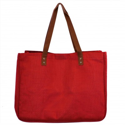 9220- RED CANVAS TOTE BAG